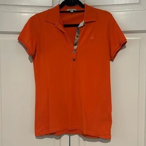 Burberry orange short sleeve polo shirt